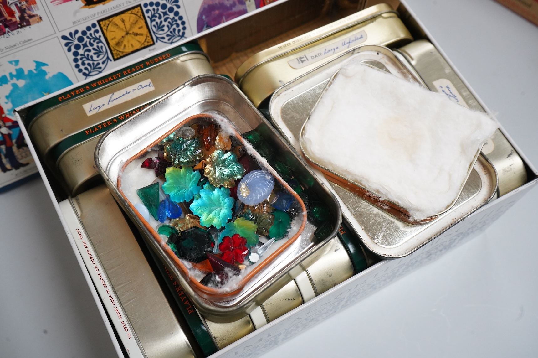 A group of assorted costume jewellery, glass beads etc.